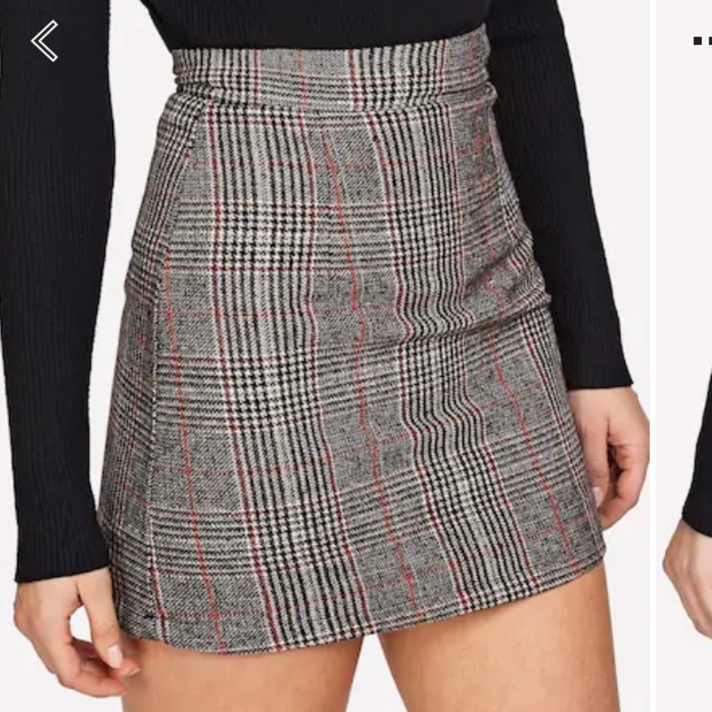grey mini skirt